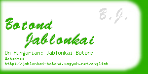 botond jablonkai business card